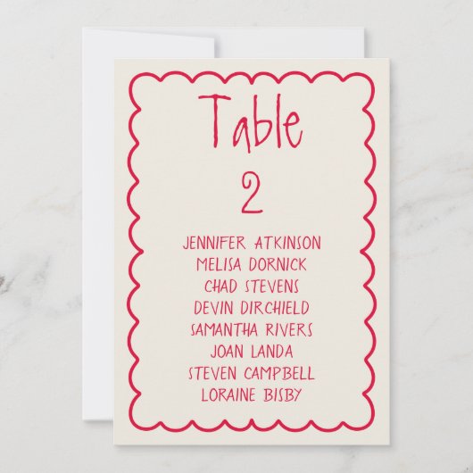 Hand-geschreven Retro Unieke Bruiloft Zittinggrafi Kaart (Voorkant)