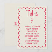 Hand-geschreven Retro Unieke Bruiloft Zittinggrafi Kaart (Voorkant / Achterkant)