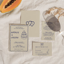 Hand-geschreven Retro Unieke Cake Moderne Bruiloft