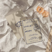 Hand-geschreven Retro Unieke Cake Moderne Bruiloft Kaart