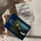 Hand-geschreven Retro Unieke Moderne Foto Bruiloft Kaart