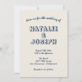 Hand-geschreven Retro Unieke Moderne Foto Bruiloft Kaart (Voorkant)