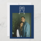 Hand-geschreven Retro Unieke Moderne Foto Bruiloft Kaart (Achterkant)