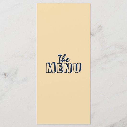 Hand-geschreven Retro Vette Moderne Unieke Huwelij Menu (Achterkant)