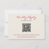 Hand Geschreven Retro Whimsical QR Code Bruiloft RSVP Kaartje (Voorkant)