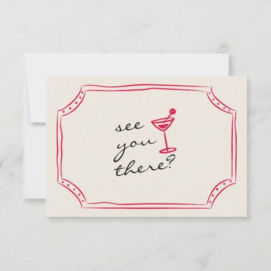 Hand Geschreven Retro Whimsical QR Code Bruiloft RSVP Kaartje (Achterkant)