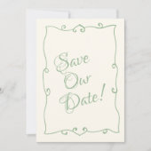 Hand-geschreven Retro Whimsical Unieke Moderne Bru Save The Date (Voorkant)