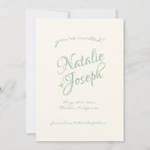 Hand-geschreven Retro Whimsical Unieke Moderne Bru Save The Date (Achterkant)