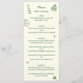 Hand geschreven tekening krabbel groene bruiloft menu (Voorkant)