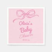 Hand Geschreven Tekening Roze Bow Baby Meisje Douc Servet (Voorkant)