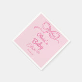 Hand Geschreven Tekening Roze Bow Baby Meisje Douc Servet (Hoek)