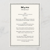 Hand geschreven tekening zwart & wit bruiloft menu (Voorkant)