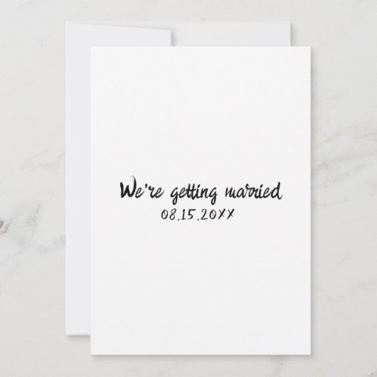 Hand geschreven Uniek Modern Lijst Retro Bruiloft Kaart (Achterkant)