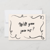  hand geschreven unieke bruiloft RSVP kaartje (Achterkant)