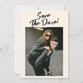  hand geschreven unieke foto bruiloft save the date (Voorkant)