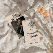 hand geschreven unieke foto bruiloft save the date