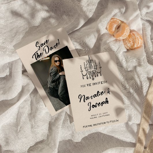 hand geschreven unieke foto bruiloft save the date