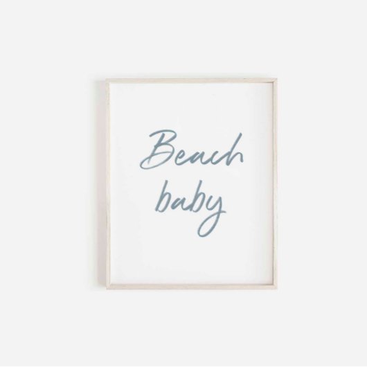 Hand geschreven waterverf strand baby poster