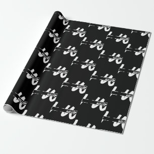 Hand geschreven Zwart-wit Monogrammed Naam Cadeaupapier