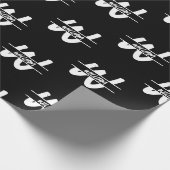 Hand geschreven Zwart-wit Monogrammed Naam Cadeaupapier (Hoek)