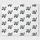 Hand geschreven Zwart-wit Monogrammed Naam Cadeaupapier (Vlak)