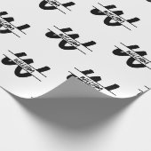 Hand geschreven Zwart-wit Monogrammed Naam Cadeaupapier (Hoek)