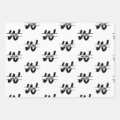 Hand geschreven Zwart-wit Monogrammed Naam Inpakpapier Vel (Voorkant 3)