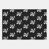 Hand geschreven Zwart-wit Monogrammed Naam Inpakpapier Vel (Voorkant)