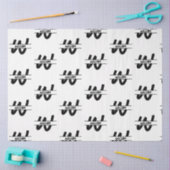 Hand geschreven Zwart-wit Monogrammed Naam Tissuepapier (Craft)