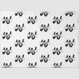 Hand geschreven Zwart-wit Monogrammed Naam Tissuepapier