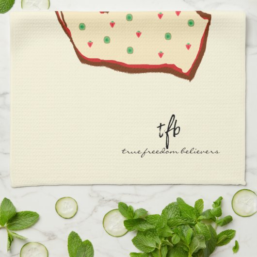 Hand Gesture Strawberry-Kiwi Pizza Theedoek (Gevouwen)