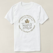 Hand getapt hout gestookt esdoornsiroop gouden bla t-shirt (Design voorkant)