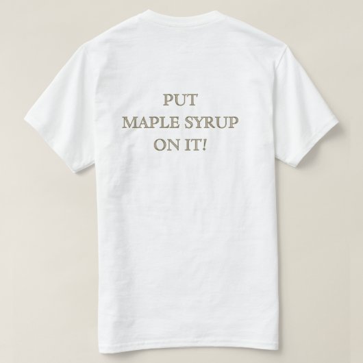 Hand getapt hout gestookt esdoornsiroop gouden bla t-shirt (Design achterkant)