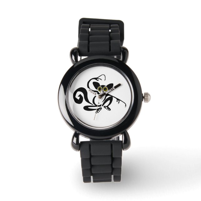 Hand getekend - AYE-AYE - Madagaskar - Primaat Horloge (Voorkant)