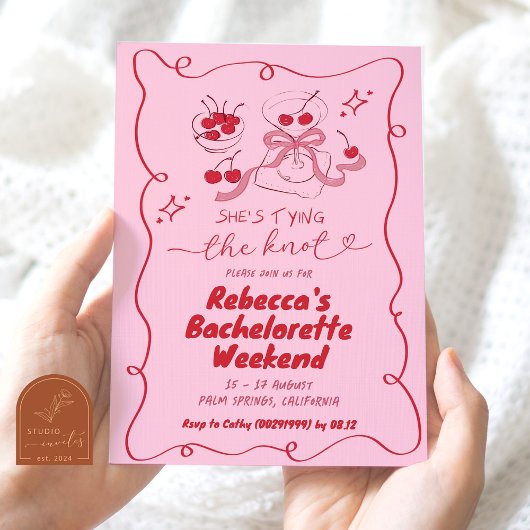 Hand getekend binden van de knoop Martini Bachelor Kaart