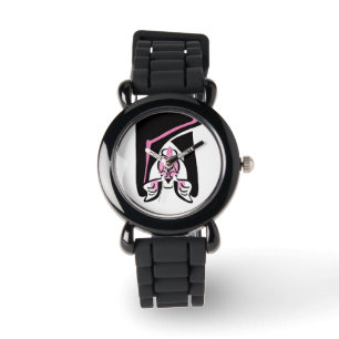 Hand getekend - Black BAT - Spooky - Kinder Horlog Horloge
