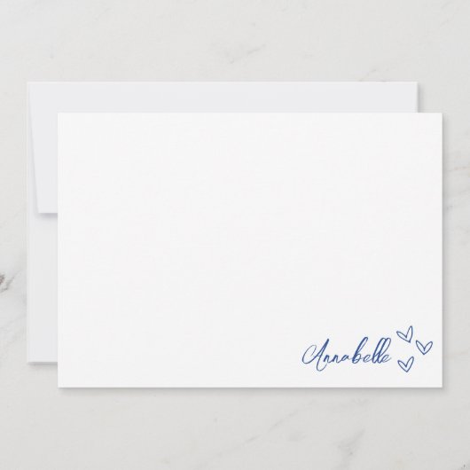 Hand getekend blauw grillig bedankkaart (Achterkant)