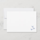 Hand getekend blauw grillige bruiloft RSVP kaartje (Achterkant)