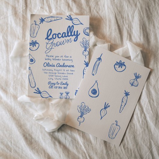 Hand getekend blauw lokaal geteeld jongetje Baby s Kaart