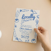 Hand getekend blauw lokaal geteeld jongetje Baby s Kaart