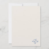 Hand getekend  Blauw Whimsical Wedding Kaart (Achterkant)