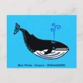 Hand getekend - Blue WHALE - Conservation - Natuur Briefkaart (Voorkant)