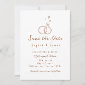 hand getekend Boho foto Huwelijk elegant eenvoudig Kaart (Voorkant)