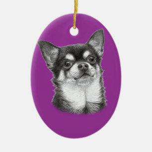 Hand getekend Chihuahua kunstwerk Keramisch Ornament