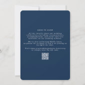Hand getekend Crest Blue Monogram All-in-One Weddi Kaart (Achterkant)