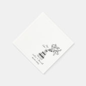 Hand Getekend Cupido Icoon Cocktail Bruiloft Servet (Hoek)