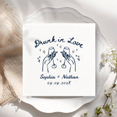 Hand getekend Drink in liefde gepersonaliseerde br Servet