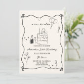 Hand getekend een beetje ouder eigenzinnige verjaa kaart (Staand voorkant)