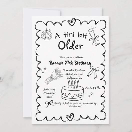 Hand getekend een klein beetje oudere Martini verj Kaart (Voorkant)