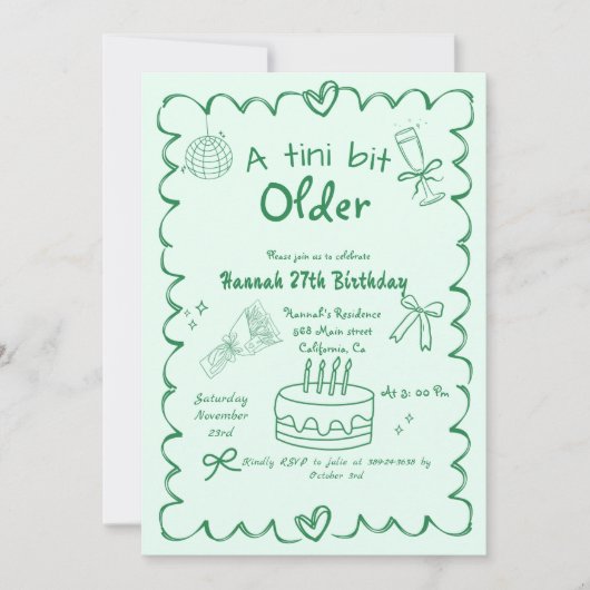 Hand getekend een klein beetje oudere Martini verj Kaart (Voorkant)